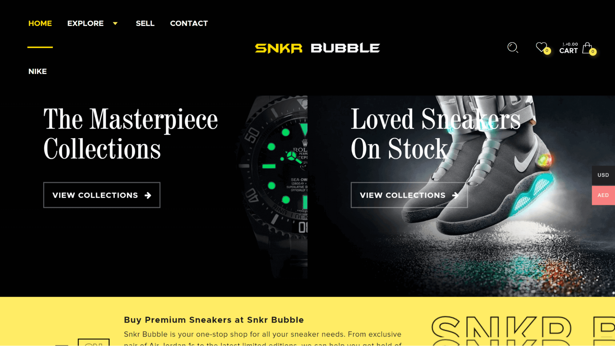 Screenshot of a shoe retailer homepage showing a site optimized digital marketing conversions